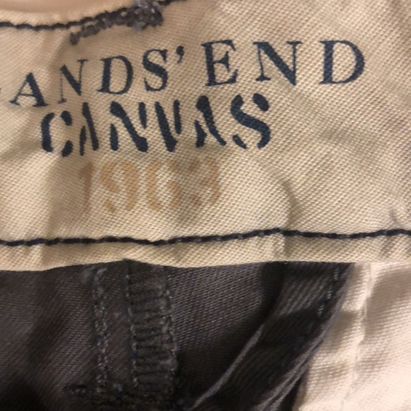 NWT Lands End Canvas Men’s Plain Front Straight Fit Steel Gray Chinos - 34 x 30 - Picture 9 of 15